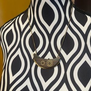 1960/70s Abstract Gold and Wood Necklace